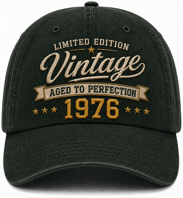 Personalized Vintage Year Embroidered Washed Dad Hat