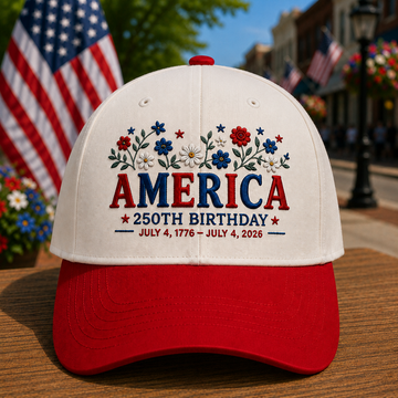 Personalized America 250th Birthday Embroidered Two Tone Trucker Cap