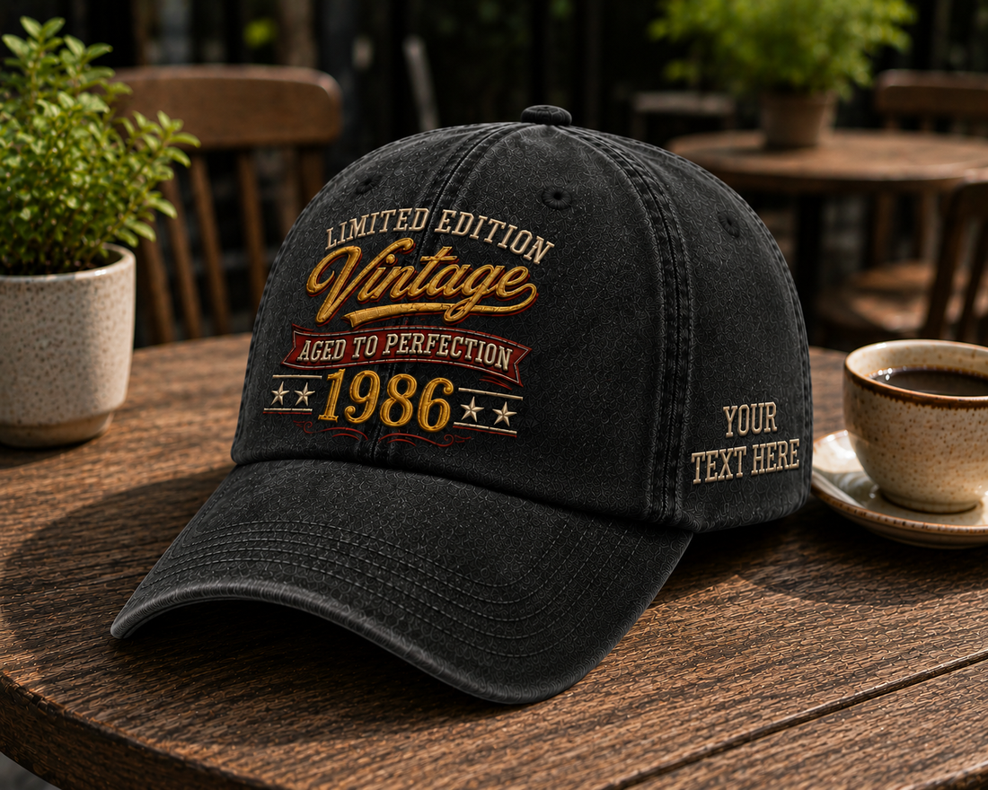 Vintage Year Personalized Embroidered Washed Dad Hat