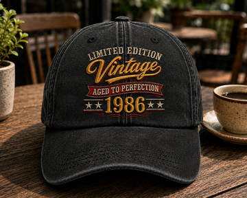 Vintage Year Personalized Embroidered Washed Dad Hat