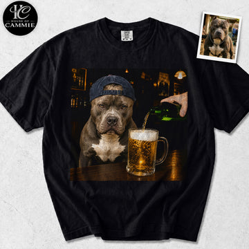 Personalized Pitbull Dog Photo T-Shirt | Custom Pitbull Portrait Graphic Tee, Unique Dog Lover Gift for Men & Women