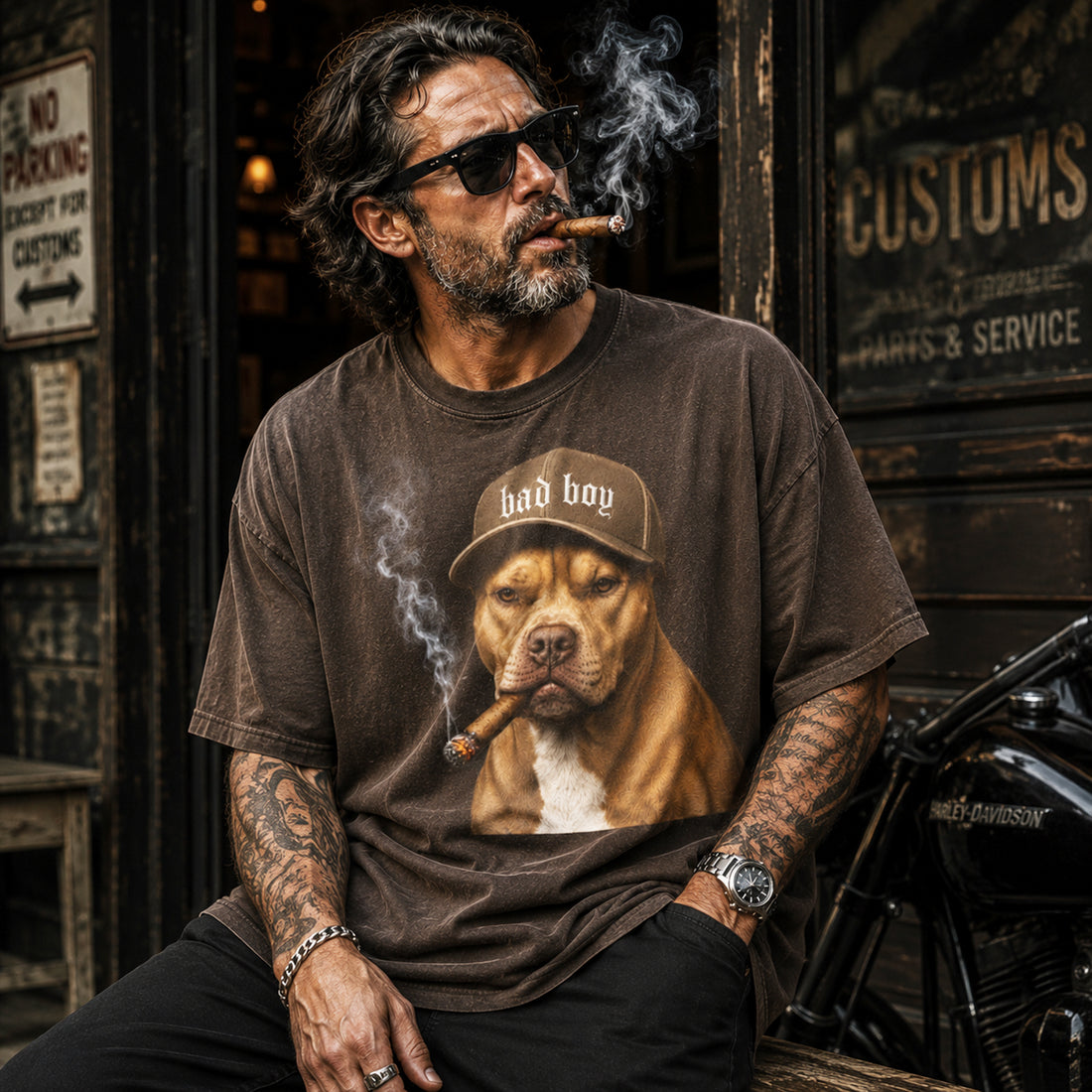 Custom Dog Photo T-Shirt, Personalized Pit Bull Portrait Shirt, Custom Pet Face Tee, Bad Boy Dog Lover Gift for Men and Women